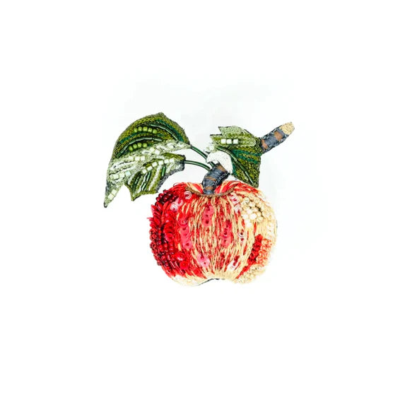 Embroidered Brooch - Apple