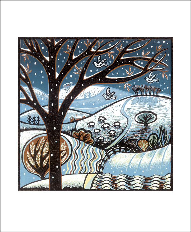 Greetings Card - Snow on the Hills : Diana Croft