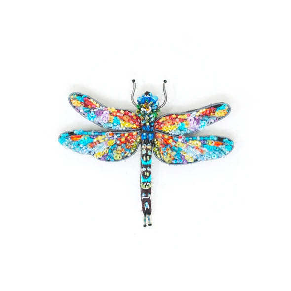 Embroidered Brooch - Mosaic Darner Dragonfly