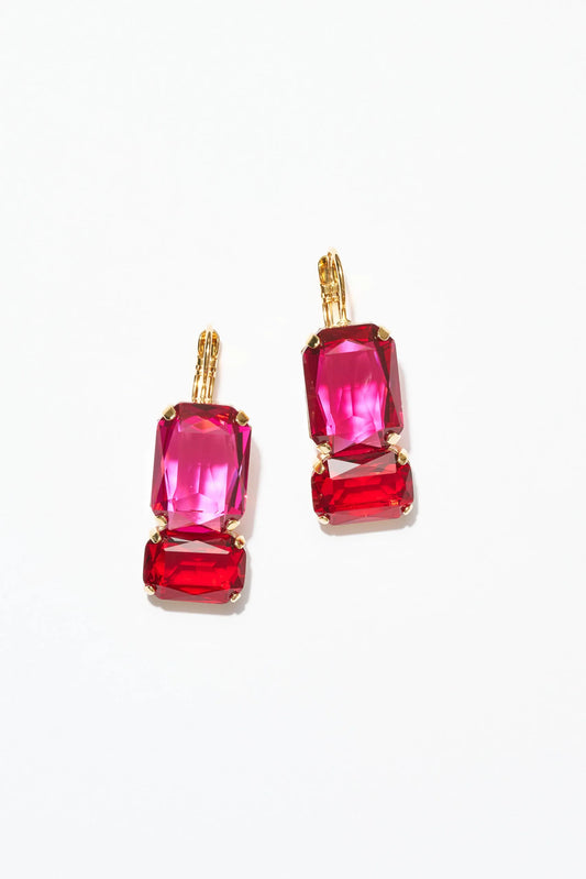 Philippe Ferrandis Balearic Hook Earrings - Fuchsia / Red