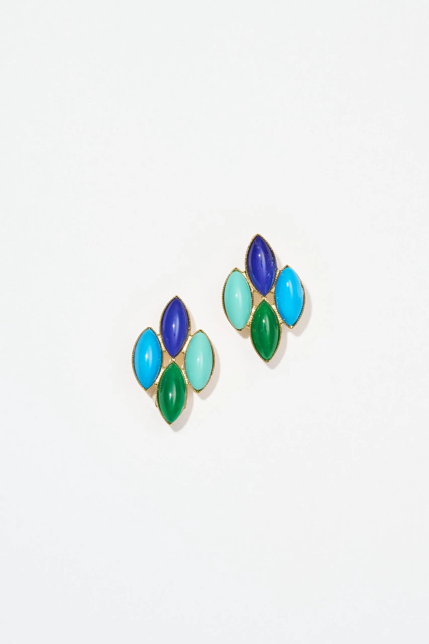 Philippe Ferrandis Roma Clip Earrings - Blue