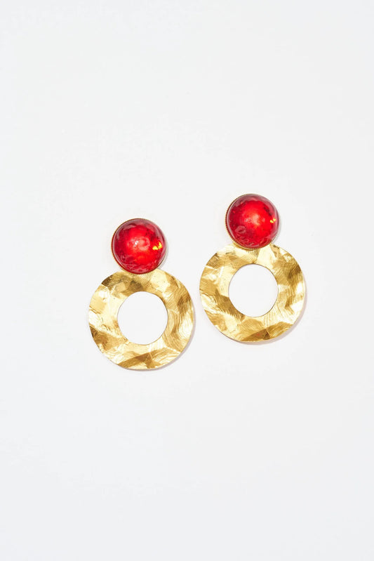 Philippe Ferrandis Stud Earrings - Red