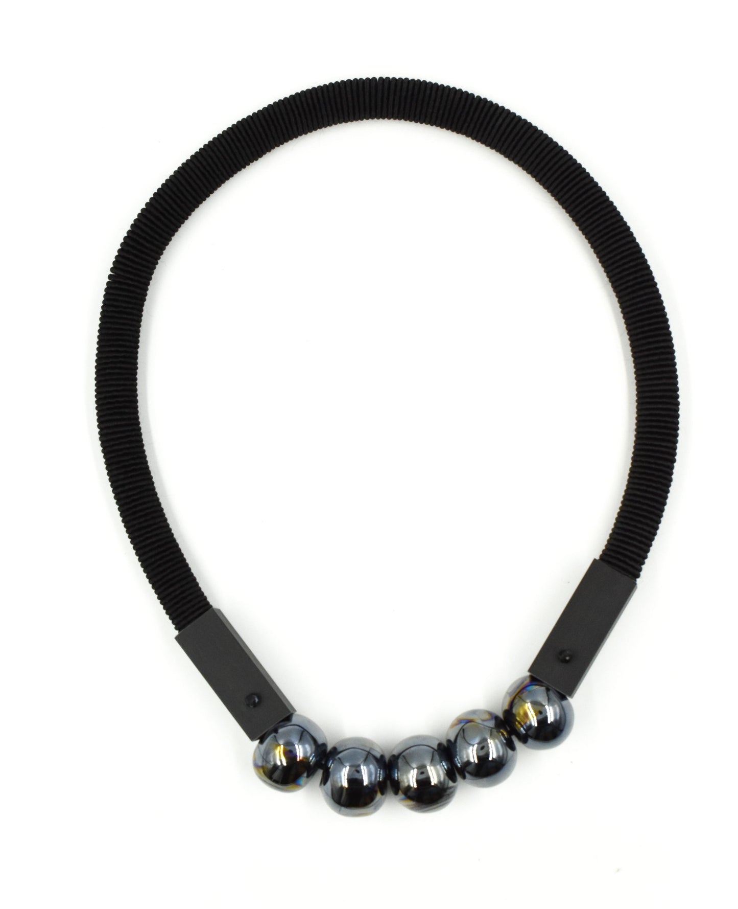 Christina Brampti Cord & Bead Necklace - Black